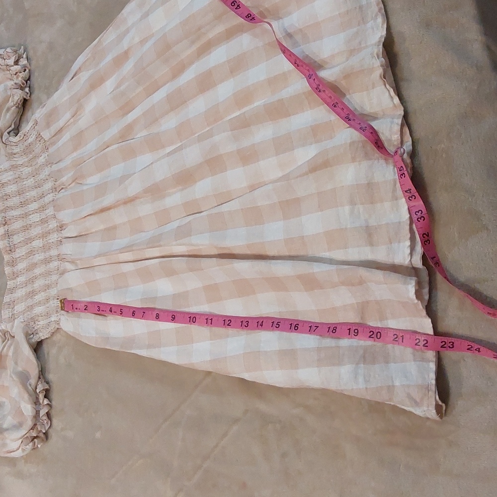 House of Harlow 1960 gingham smocked babydoll mini dress Size L - Picture 9 of 13
